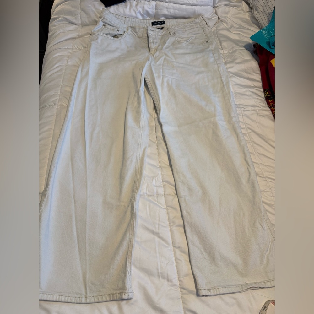 Aeropostale Cream Baggy Wide-Leg Pants